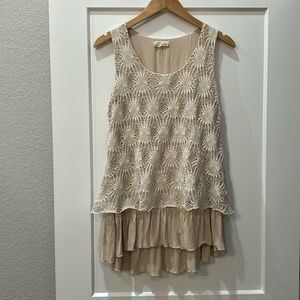 Lace overlay tank top